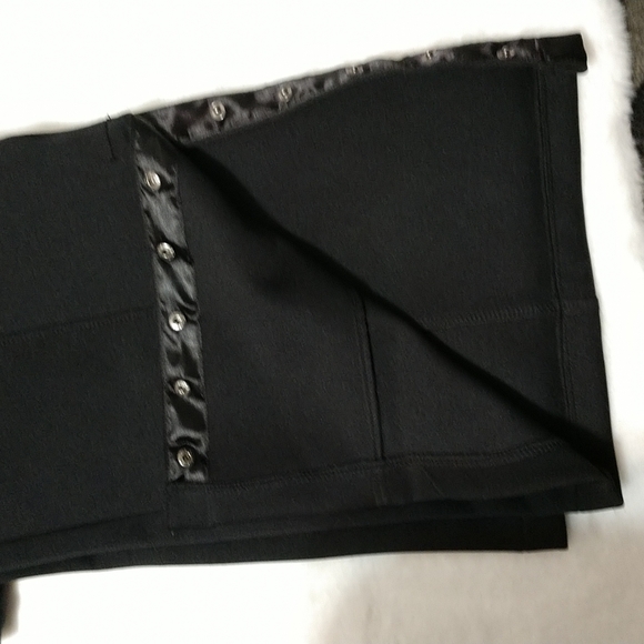 Betsy Johnson Black Pointe Split Hem Ankle Snap Pants sz Medium - Picture 3 of 6